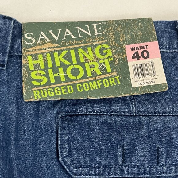 Savane Outdoor Khakis Hiking Short Men's 40 Light Wash Denim Cargo NWT - Picture 6 of 6